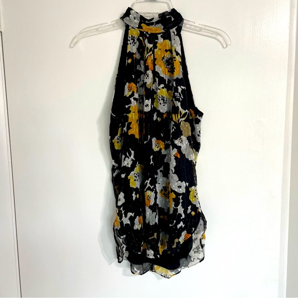 White House Black Market Floral Halter Top Size 2 - Picture 1 of 5